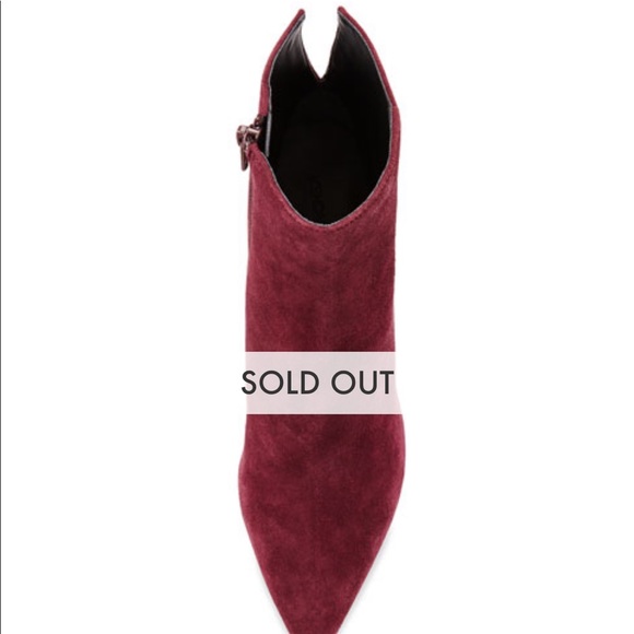 Kendall and Kylie burgundy suede triangle heel - Picture 4 of 8